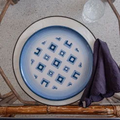 Set di 4 tovagliette rotonde cerate bianche