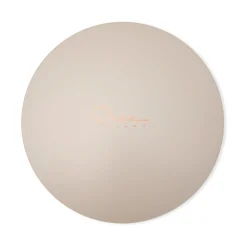 Set di 4 tovagliette rotonde in lino con supporto in legno