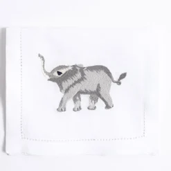 Set di 6 tovagliette Savanna ricamate a mano in lino per bere