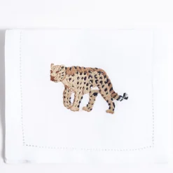 Set di 6 tovagliette Savanna ricamate a mano in lino per bere