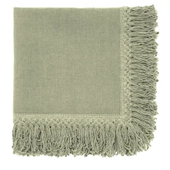 Set di 4 tovaglioli alla menta con frange lunghe