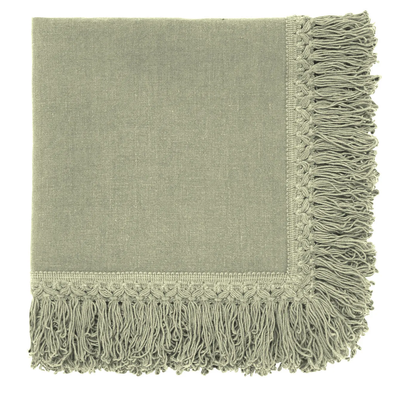 Set di 4 tovaglioli alla menta con frange lunghe
