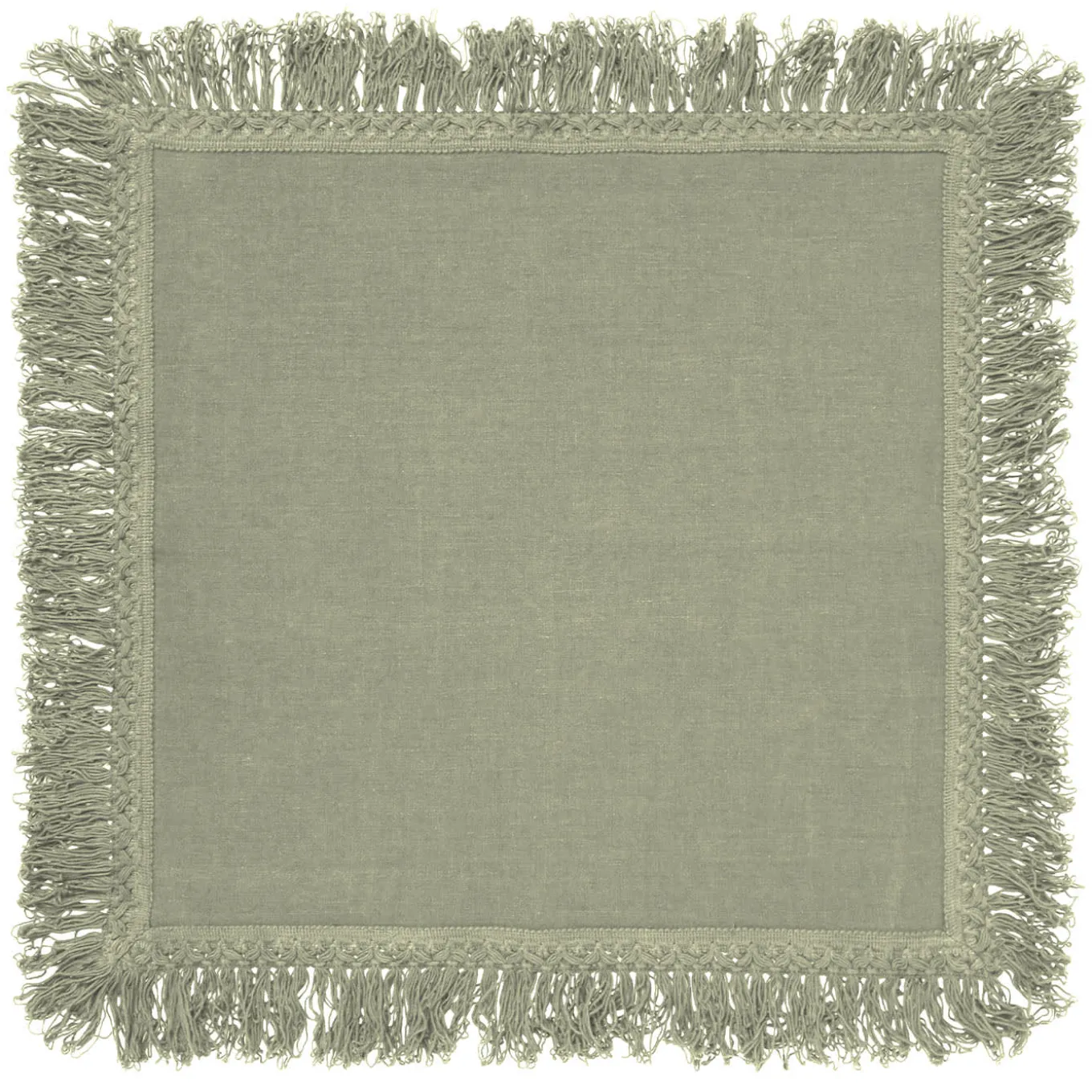 Set di 4 tovaglioli alla menta con frange lunghe