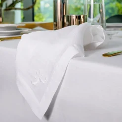 Set di 4 tovaglioli bianchi ricamati Decoro