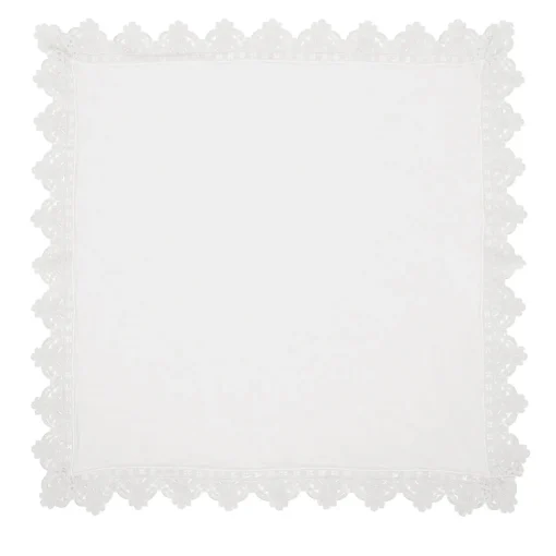 Set di 4 tovaglioli bianchi con pizzo siciliano
