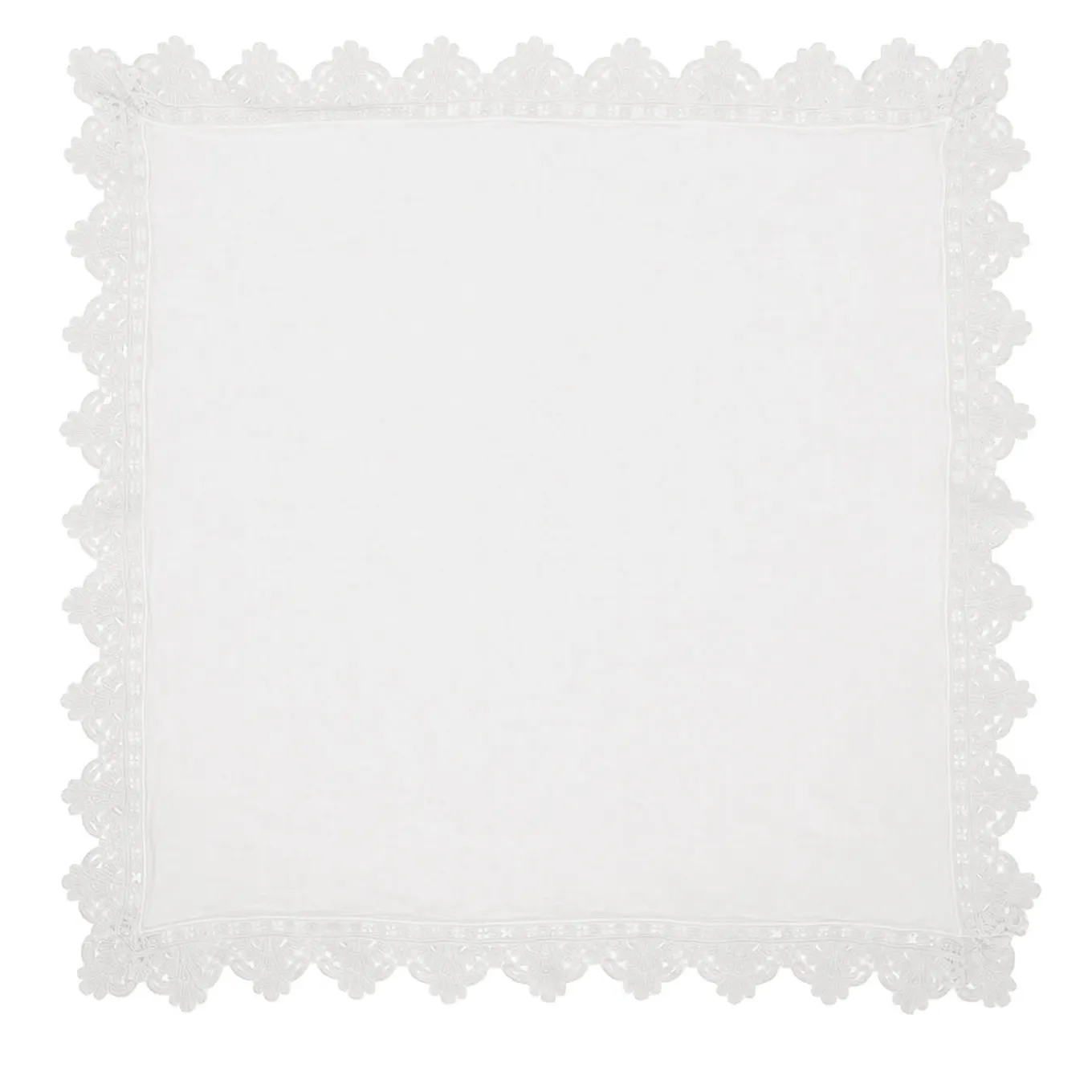 Set di 4 tovaglioli bianchi con pizzo siciliano