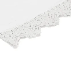 Set di 4 tovaglioli bianchi con pizzo siciliano