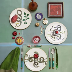 Set di 4 tovaglioli Boboli verde oliva