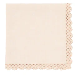 Set di 4 tovaglioli crema con macramè