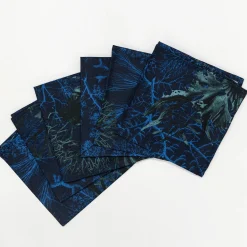 Set di 6 tovaglioli di lino con decorazione di alghe Amami