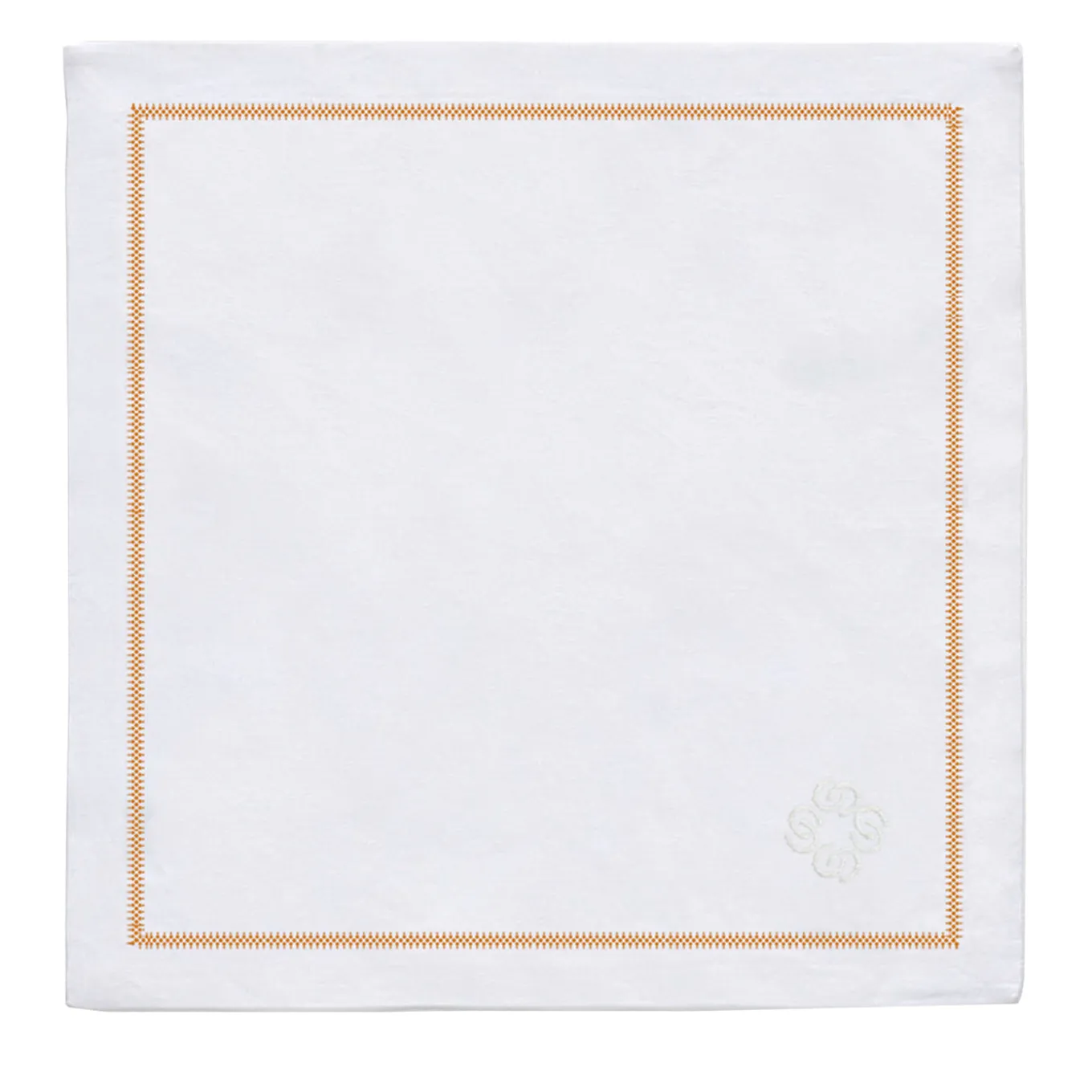 Set di 2 tovaglioli in lino Luci d'Artista bianchi e arancioni