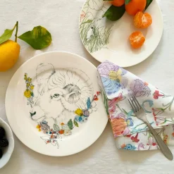 Set di 6 tovaglioli policromi Il giardino della nonna