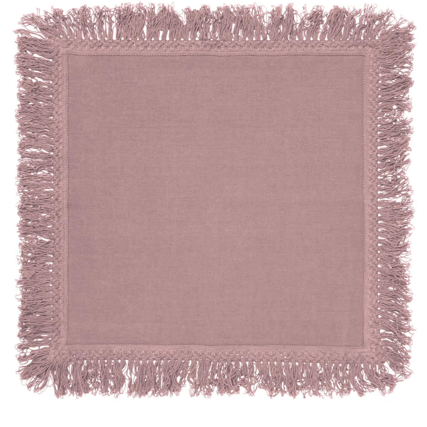 Set di 4 tovaglioli rosa vintage con lunghe frange