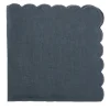 Set di 4 tovaglioli smerlati blu