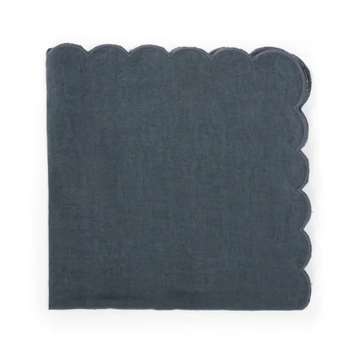 Set di 4 tovaglioli smerlati blu