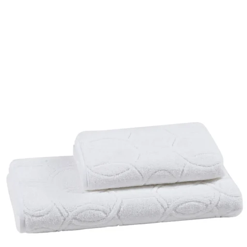 Set di asciugamani bianchi jacquard Shangri-La