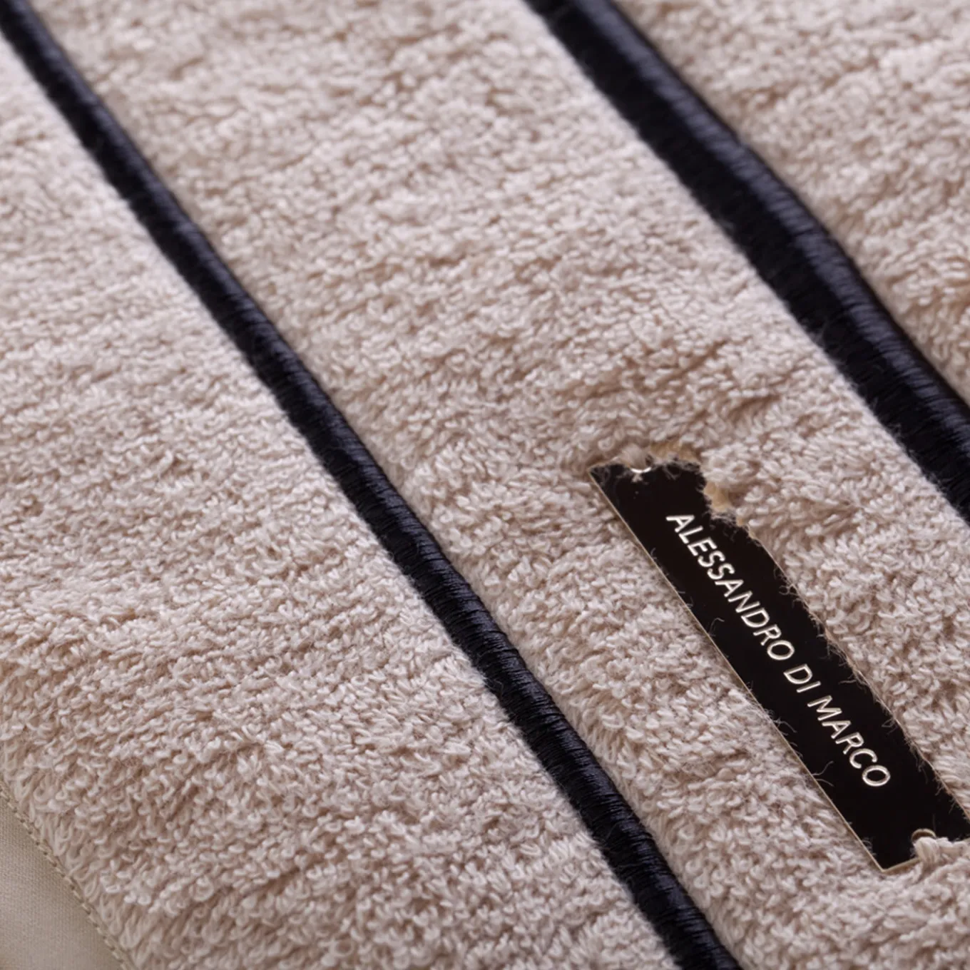 Set di asciugamani da bagno grandi - Nero e beige