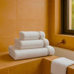 Set di asciugamani ricamati BOTERO in Cotone Spugna