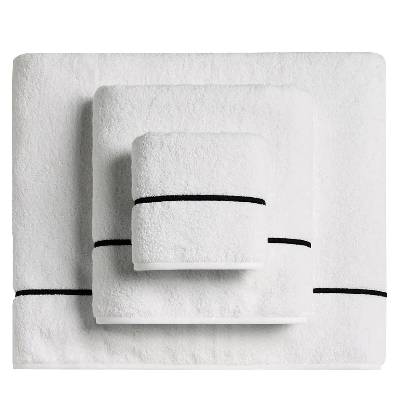 Set di asciugamani ricamati BACCHETTA in cotone spugna bianco