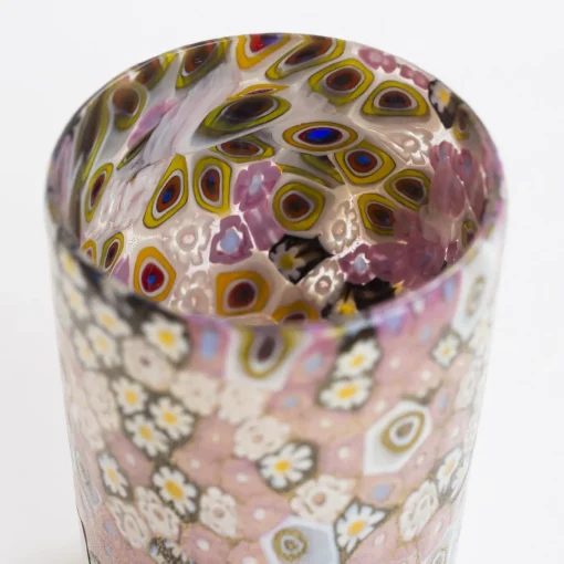 Set di bicchieri da acqua e vino di Murano oro e rosa per sei persone