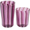 Set di bicchieri da acqua e da vino rosa di Murano per sei persone