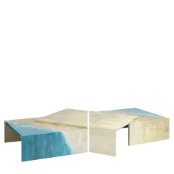Set di due tavolini Norigami Laccato cielo