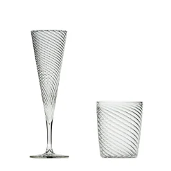 Set di flute Mille Righe e bicchieri da acqua per sei persone