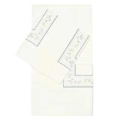 Set di lenzuola Roma Off White e Light Blue US King