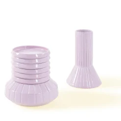 Set di piatti per antipasti Pane e Vino Pink di Francesca Lanzavecchia