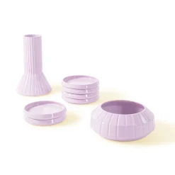 Set di piatti per antipasti Pane e Vino Pink di Francesca Lanzavecchia