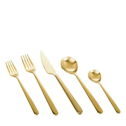 Set di posate 5 pezzi Linea Brushed Ice Oro