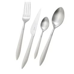 Set di posate Ares 24 pezzi in bianco con scatola