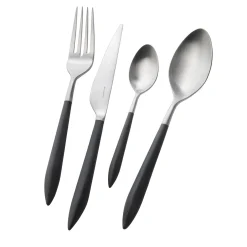 Set di posate Ares 24 pezzi in nero con scatola