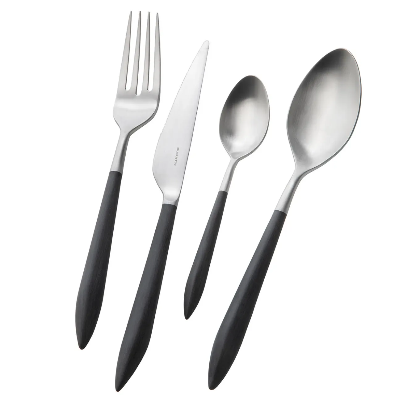 Set di posate Ares 24 pezzi in nero con scatola
