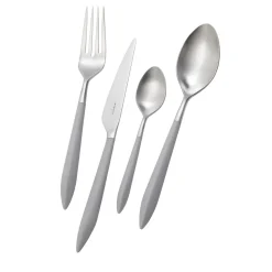 Set di posate Ares da 24 pezzi in grigio con scatola
