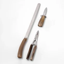 Set di posate per pesci e crostacei in corno naturale