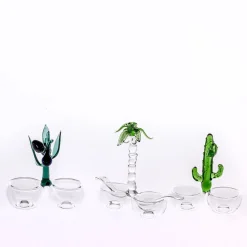 Set di sale e pepe Cactus di Portofino in vetro lavorato a mano