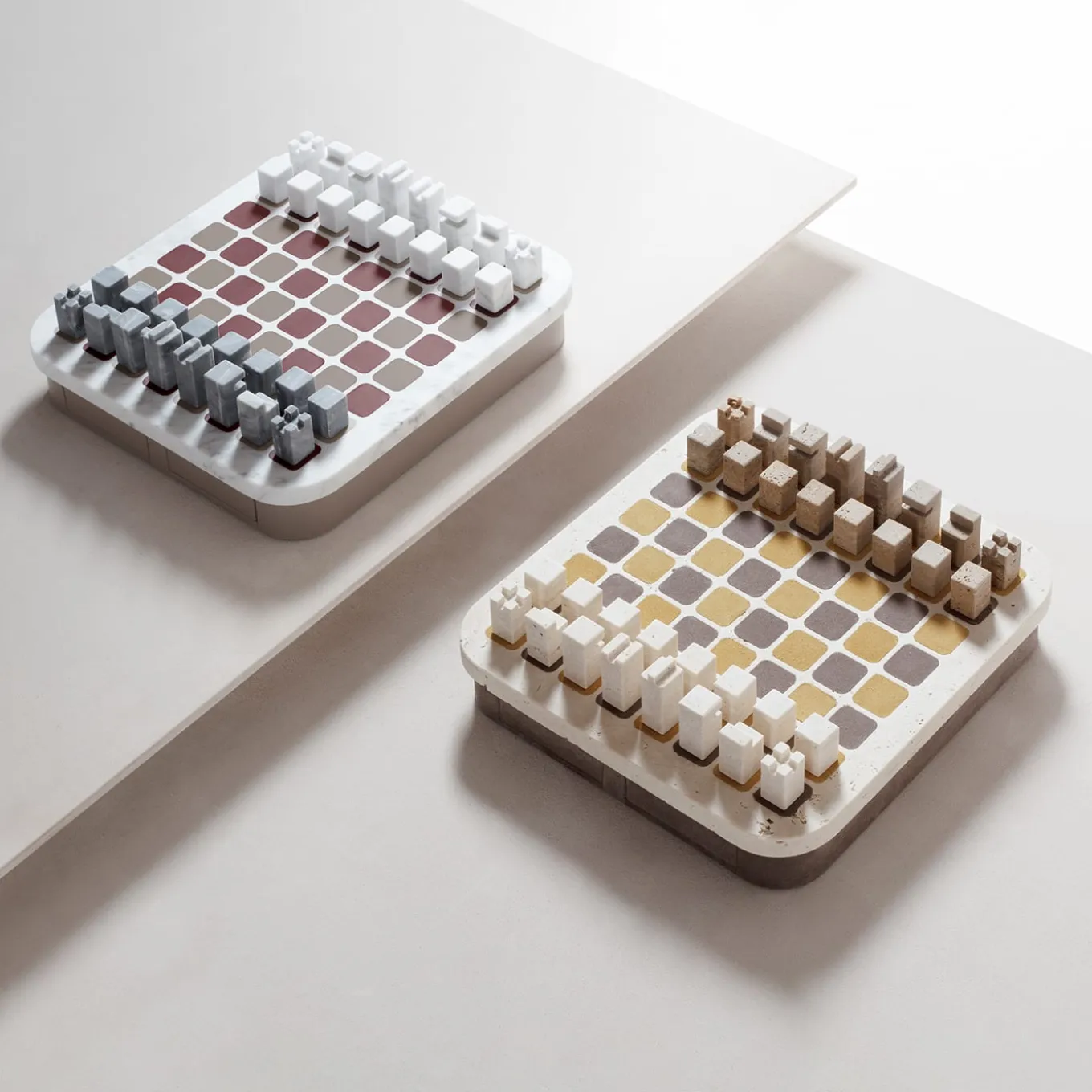 Set di scacchi in marmo Delos - Bianco