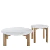 Set di tavolini in marmo bianco Moon 2 pezzi