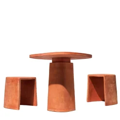 Set di tavolo e 2 sgabelli Gioi & Cave di Mario Scairato