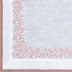Set di tovagliette e tovaglioli in lino rosa Firenze rettangolare