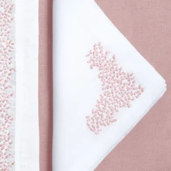 Set di tovagliette e tovaglioli in lino rosa Firenze rettangolare