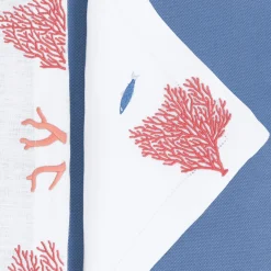 Set di tovagliette e tovaglioli in lino rettangolari Sardines