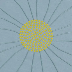 Set di tovagliette e tovaglioli a forma di margherita blu