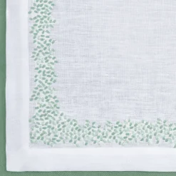 Set di tovagliette e tovaglioli in lino verde Firenze rettangolari