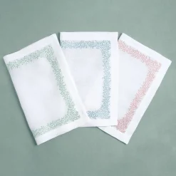 Set di tovagliette e tovaglioli in lino verde Firenze rettangolari