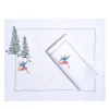 Set di tovagliette e tovaglioli di lino rettangolari Ski #8