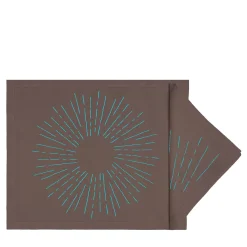 Set LUCE di Tovaglietta Noce e Turchese con Tovagliolo