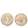 Set Raku di 2 Sottopiatti Decorativi Bianchi con Pennellate Oro
