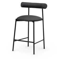 Sgabello basso nero Pampa SG-65 di Studio Pastina